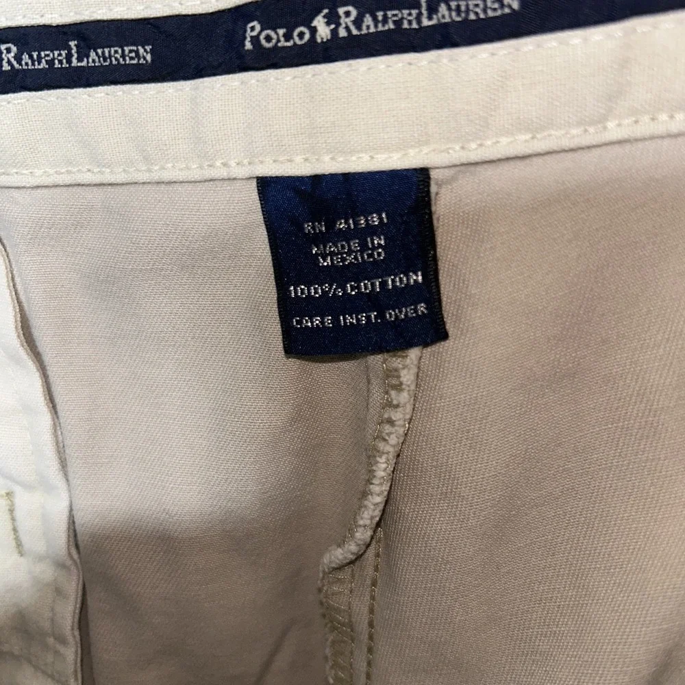 Vintage Polo Ralph Lauren Andrew Short Mens 34 Beige Pleated Chino  Casual Prep